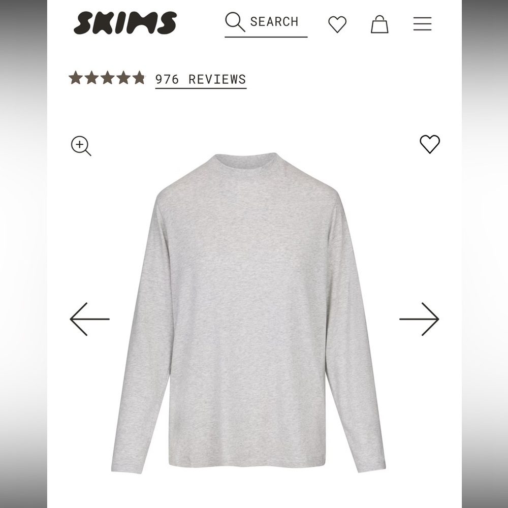 SKIMS Boyfriend Tee- Long Sleeve